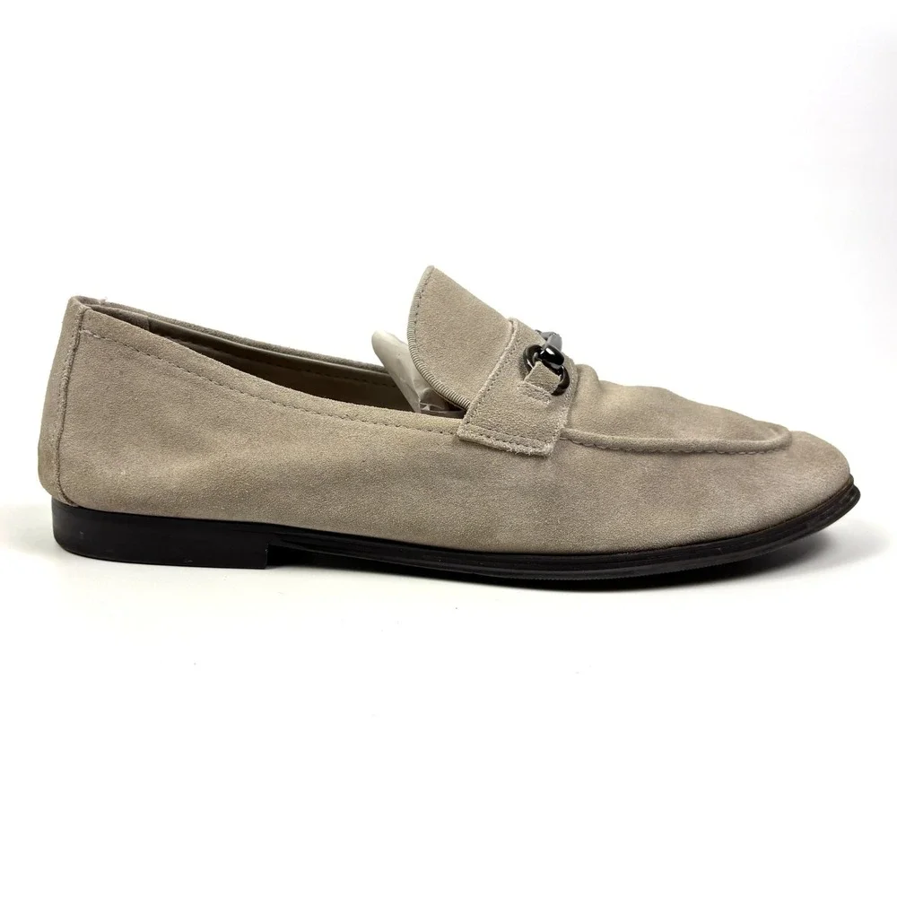 Aldo Traveller Bit Loafers Mens Sz 10.5 Light Grey Suede Dress Casual Minimalist